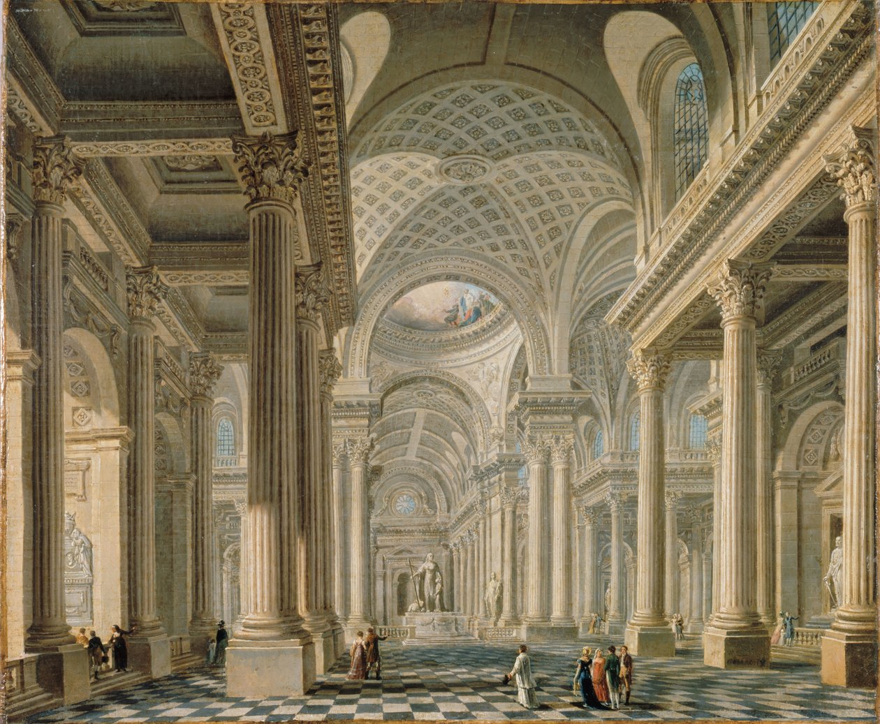 الجزء الداخلي من L'église de la Madeleine بعد تصميم المهندس المعماري بيير ... ، حوالي عام 1763. بواسطة بيار أنطوان ديماشي