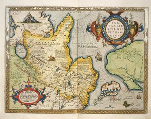 خريطة تارتاري ، شمال ووسط آسيا ، من Theatrum Orbis Terrarum بقلم أبراهام أورتيليوس