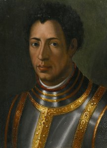 صورة لأليساندرو دي ميديسي (1510-1537) (ألكسندر دي ميديسيس ، المعروف باسم مور) - برونزينو ، أغنولو (1503-1572). زيت على خشب مقاس 23.2x16.7 بواسطة أغنولو برونزينو