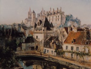 قلعة Loches و Porte des Cordeliers ، منظر مأخوذ من مصنع الغزل