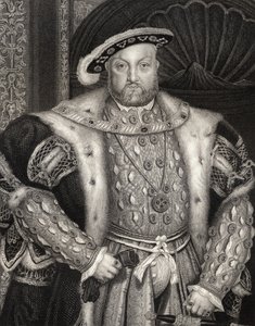صورة للملك هنري الثامن (1491-1547) من "صور بريتيش لودج" ، 1823 بواسطة هانز هولبين الأصغر