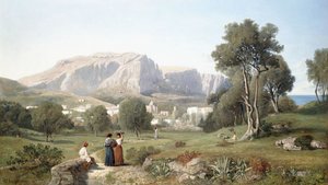 الإطلالة على جزيرة كابري في خليج نابولي ، 1853