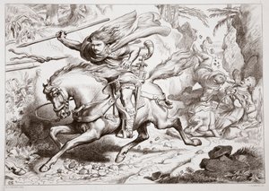 كيف تم القبض على Hereward في فخ ، التوضيح من Hereward the Great بواسطة Charles Kingsley ، الحانة. عام 1870 ، نقشها سي جي لويس (نقش ألواح الصلب)