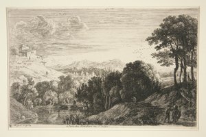 منظر طبيعي مع غروب الشمس ، من سلسلة Hill Landscapes بواسطة هيرمان فان سوانفيلت