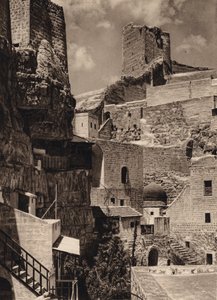 مار سابا ، برج Eudoxia ودير (صورة b / w) بواسطة كارل جروبر