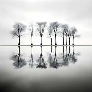 صور بالأبيض والأسود للأشجار على الماء 4