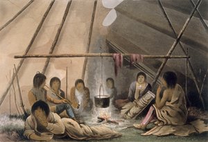 داخل خيمة كري الهندية ، 1824