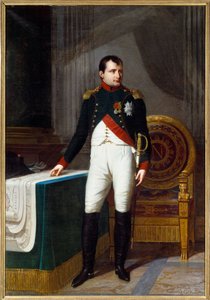 صورة بالحجم الكامل لنابليون الأول (1769-1821) بالزي العسكري للعقيد دي مطاردون دي لا غارد لوحة لروبرت لوفيفر (1755-1830) شمس القرن التاسع عشر. 2.26x1.57 م باريس ، متحف كارنافالي