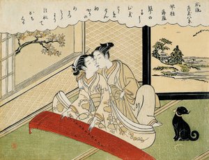 الأوز ينزل على جسور كوتو (Kotoji rakugan) من المجموعة "ثمانية مناظر لصالون عصرية (Furyu zashiki hakkei)"
