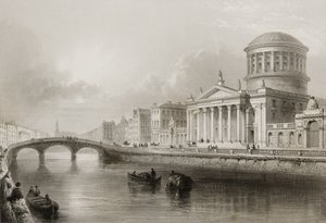 المحاكم الأربع ، دبلن ، من "مشهد وآثار أيرلندا" لجورج فيرت ، 1860