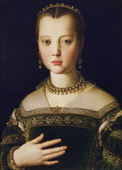 صورة ماريا دي ميديشي ، 1551 (درجة الحرارة على اللوحة) بواسطة أغنولو برونزينو