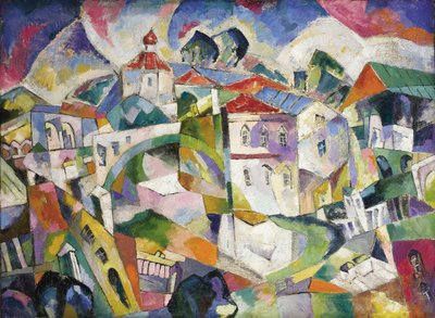 سيتي سكيب التكعيبية ، 1910s بواسطة أريستارخ فاسيليفيتش لينتولوف