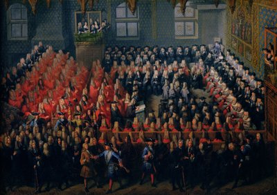 سرير العدالة الذي عقد في Parlement de Paris ، 12 سبتمبر 1715 بواسطة لويس ميشيل دومسنيل