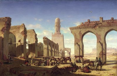 أنقاض مسجد الخليفة الحكين ، القاهرة ، حوالي 1840 بواسطة Prosper Georges Antoine Marilhat