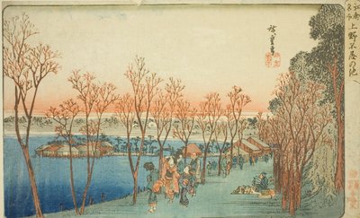 Shinobazu Pond at Ueno (Ueno Shinobazu no ike) ، من سلسلة "الأماكن الشهيرة في Edo (Koto meisho)" بواسطة Utagawa Hiroshige